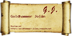 Goldhammer Jolán névjegykártya
